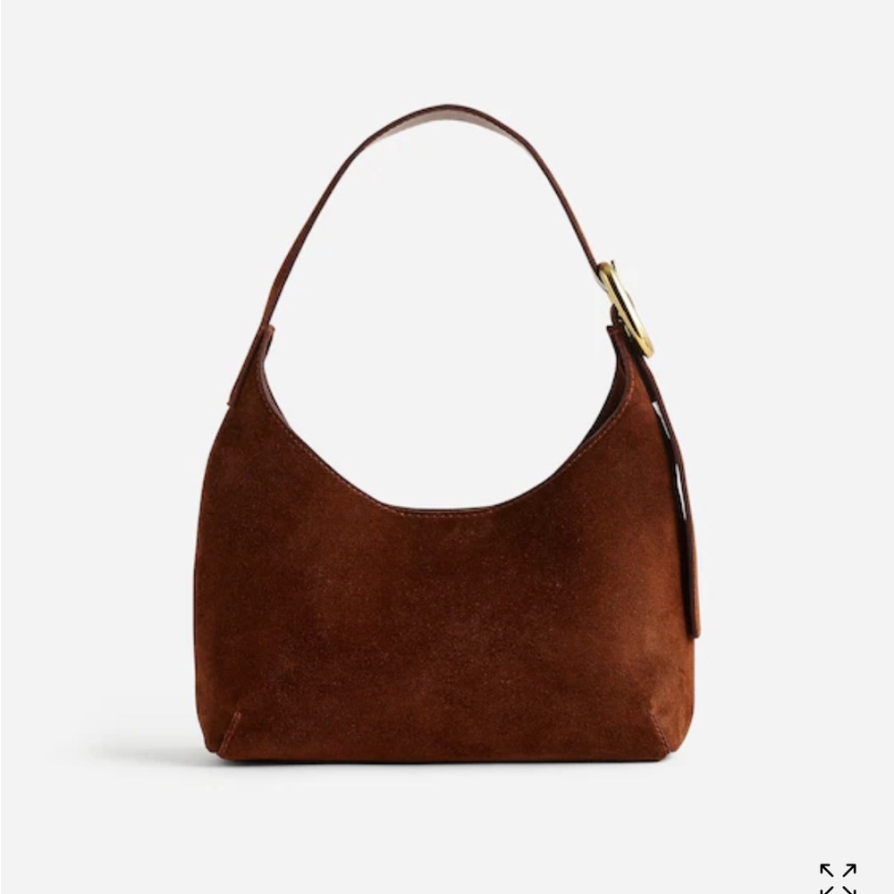 Madewell Sculptural Suede Buckle Shoulder Bag